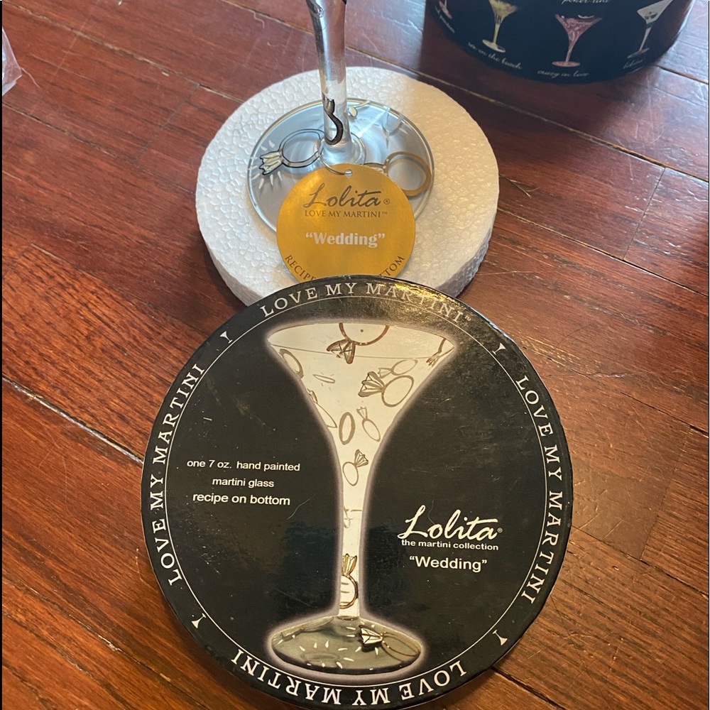 Wedding Lolita painted martini glass